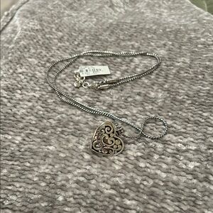 Brighton Silver Heart Badge Necklace